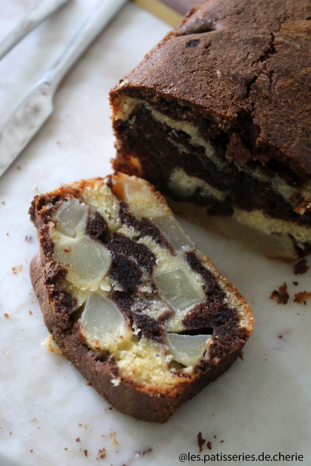 cake marbré poire crème de marrons
