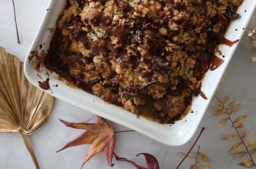 recette crumble poires chocolat lignac